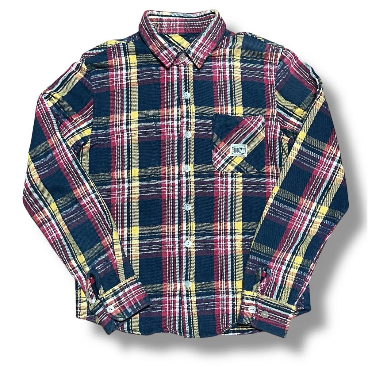 billvan 猫目ボタン ヘビーネルシャツ ビルバン 廃盤品 値引可 チンストラップ 長袖シャツ ネルシャツ アメカジ 50s 60s 復刻デザイン_画像1