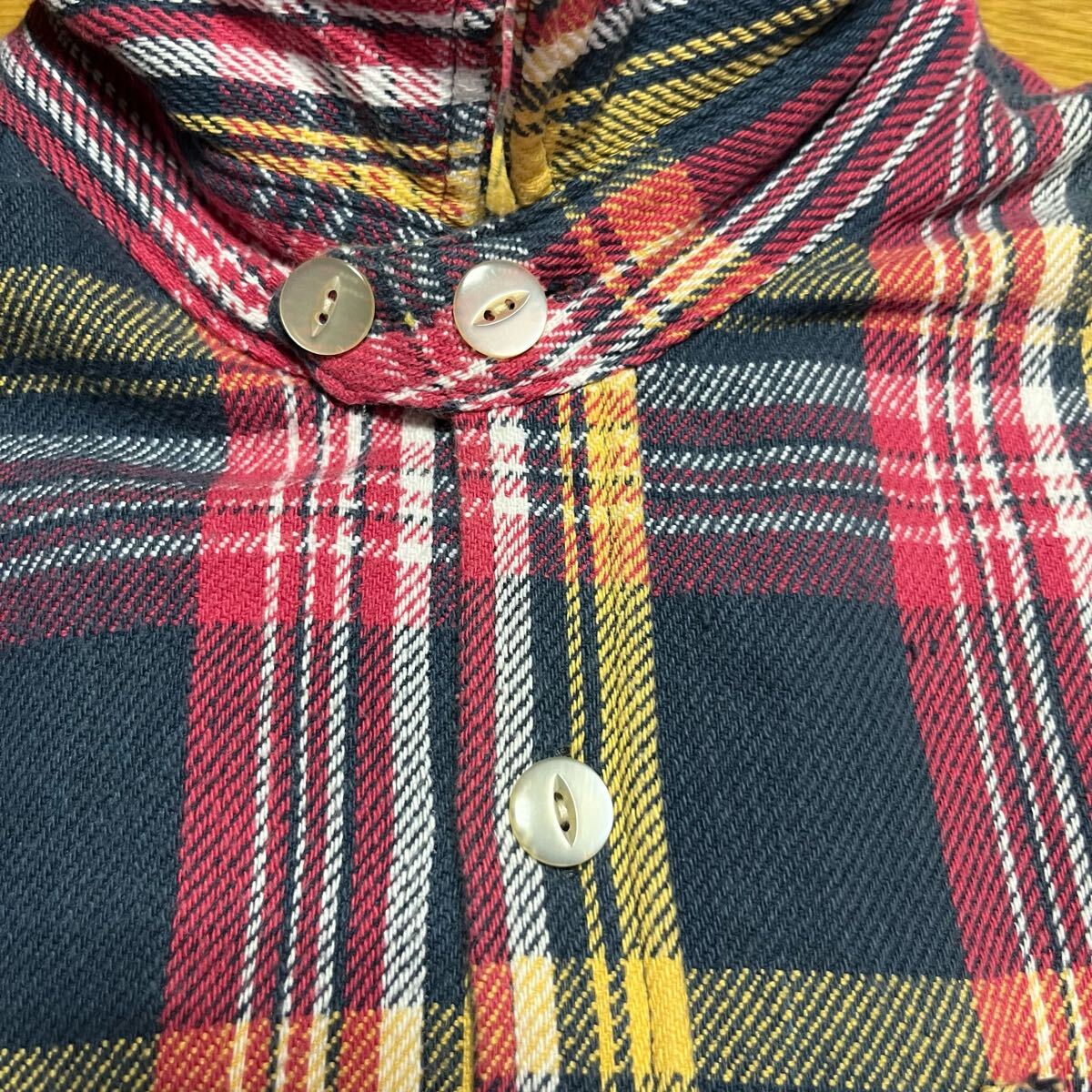 billvan 猫目ボタン ヘビーネルシャツ ビルバン 廃盤品 値引可 チンストラップ 長袖シャツ ネルシャツ アメカジ 50s 60s 復刻デザイン_画像4