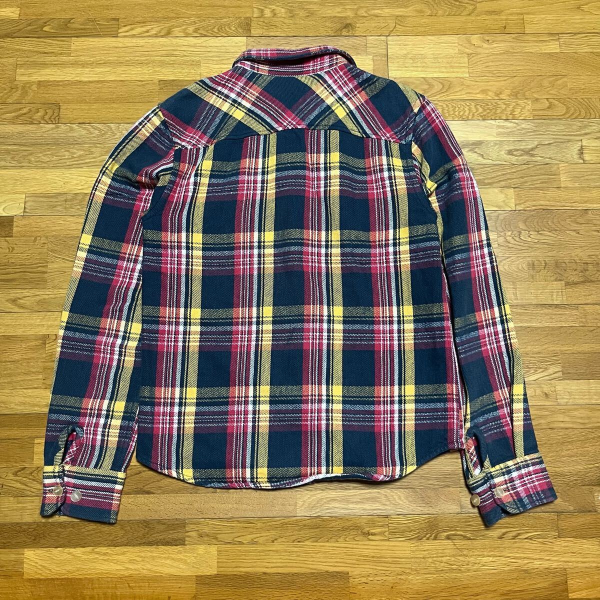 billvan 猫目ボタン ヘビーネルシャツ ビルバン 廃盤品 値引可 チンストラップ 長袖シャツ ネルシャツ アメカジ 50s 60s 復刻デザイン_画像6