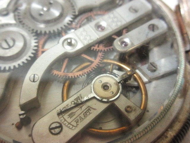 シーニュ / CYGNE / 商館時計 / 懐中時計 ◆ 銀片蓋側 / 白鳥に乗る天使印 / スモールセコンド / 提げ時計 ◆ 不動 / 要オーバーホール_画像8