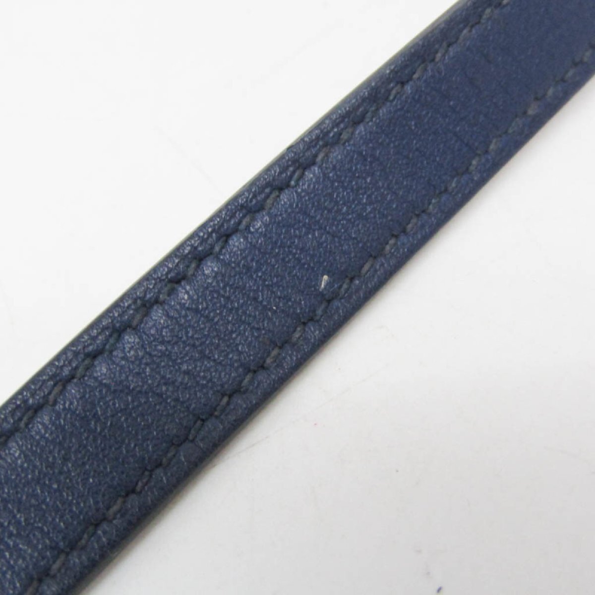 エルメス(Hermes) リヴァル ドゥブルトゥール レザー,メタル ラップブレスレット ゴールド,ネイビー_画像5