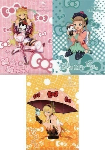☆クリアファイル☆ テイルズ オブ × ハローキティ コラボ 20周年展 -TALES OF MUSEUM- イベント限定 3枚セット ミラ エル エドナ /S48_画像1