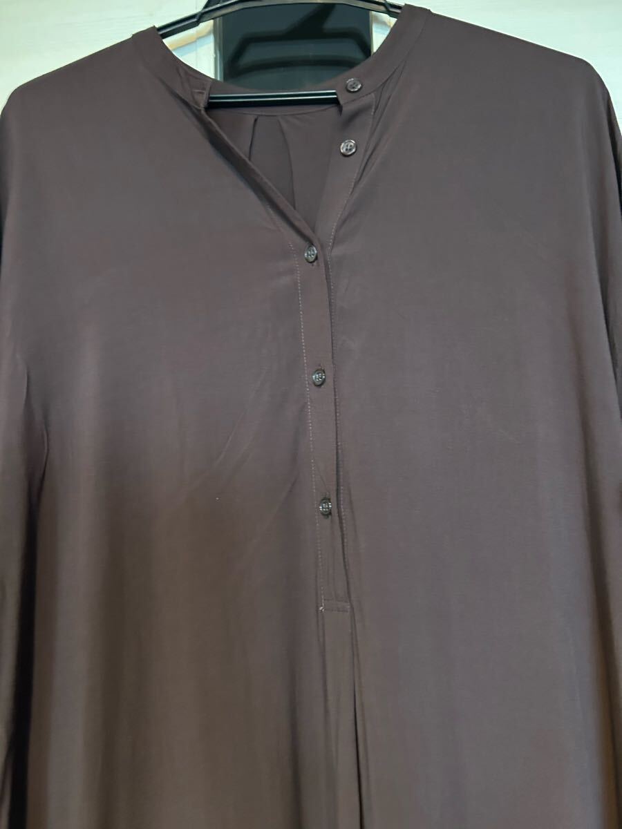 超美品KBFアーバンリサーチ バンドカラーワンピース 茶_画像8