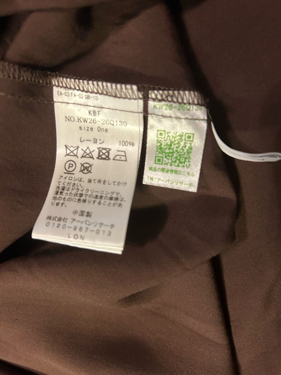 超美品KBFアーバンリサーチ バンドカラーワンピース 茶_画像10