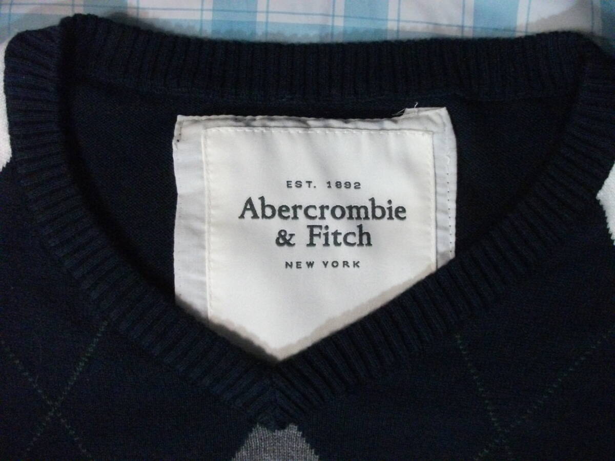 Abercrombie&Fitch Vネックセーター　Ｍ　紺　美品_画像7