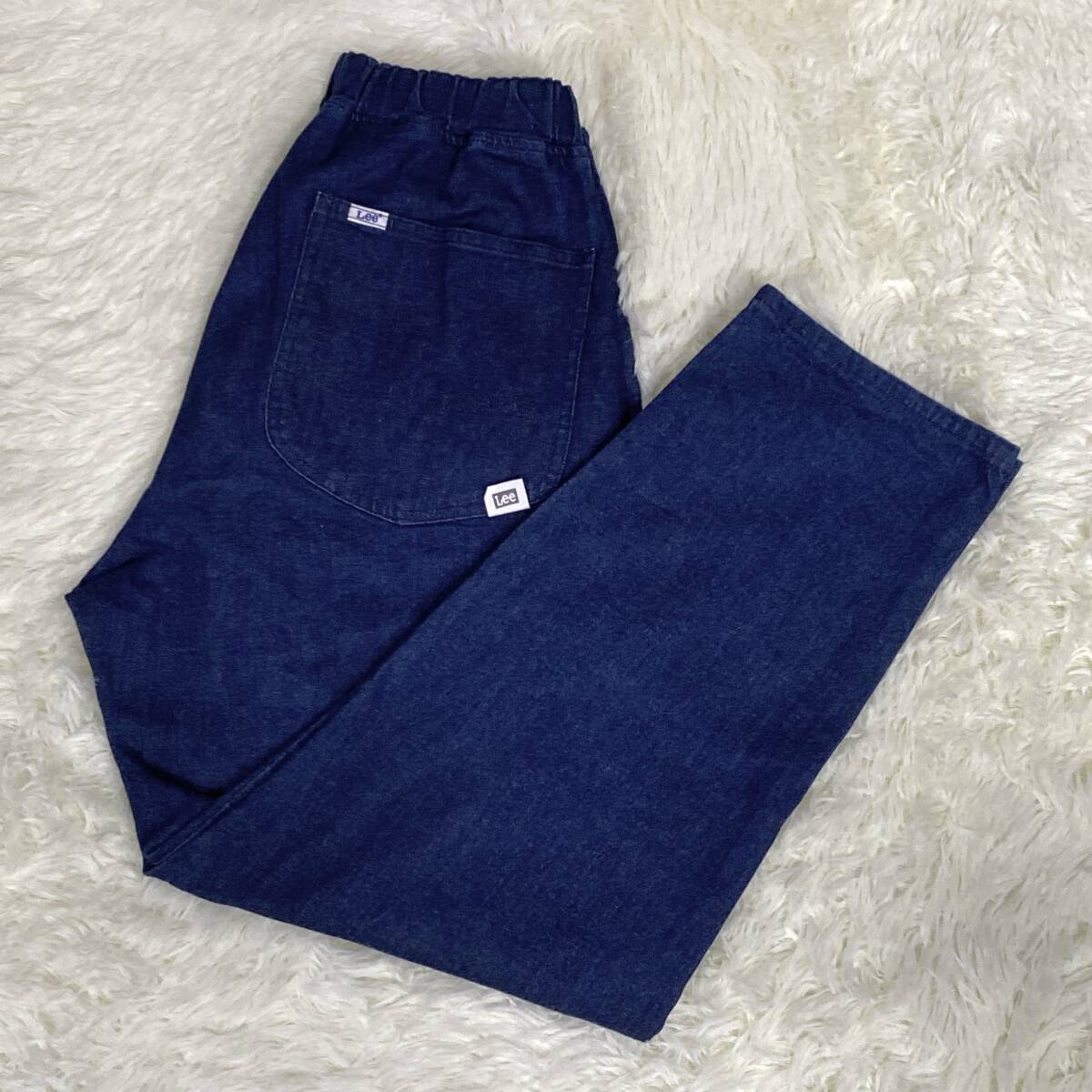 美品 Lee リー LM5807 イージーパンツ フリージー FLeeasy フリーサイズ LM5807 ストレッチパンツ STRECH ネイビー NAVY デニム DENIME_画像1