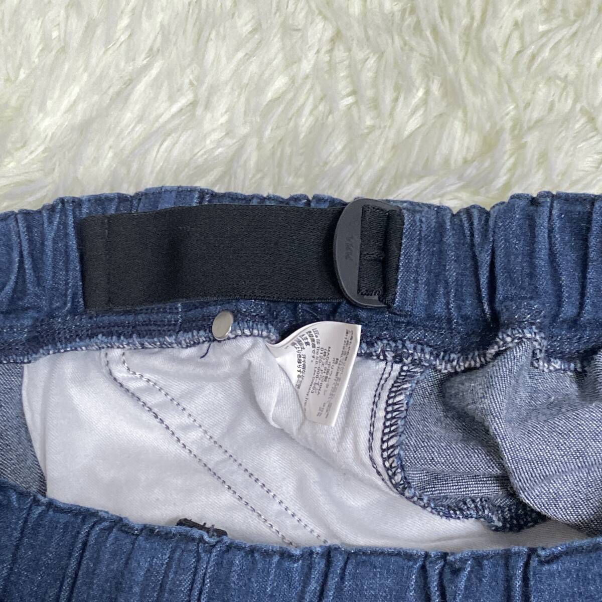 美品 Lee リー LM5807 イージーパンツ フリージー FLeeasy フリーサイズ LM5807 ストレッチパンツ STRECH ネイビー NAVY デニム DENIME_画像9