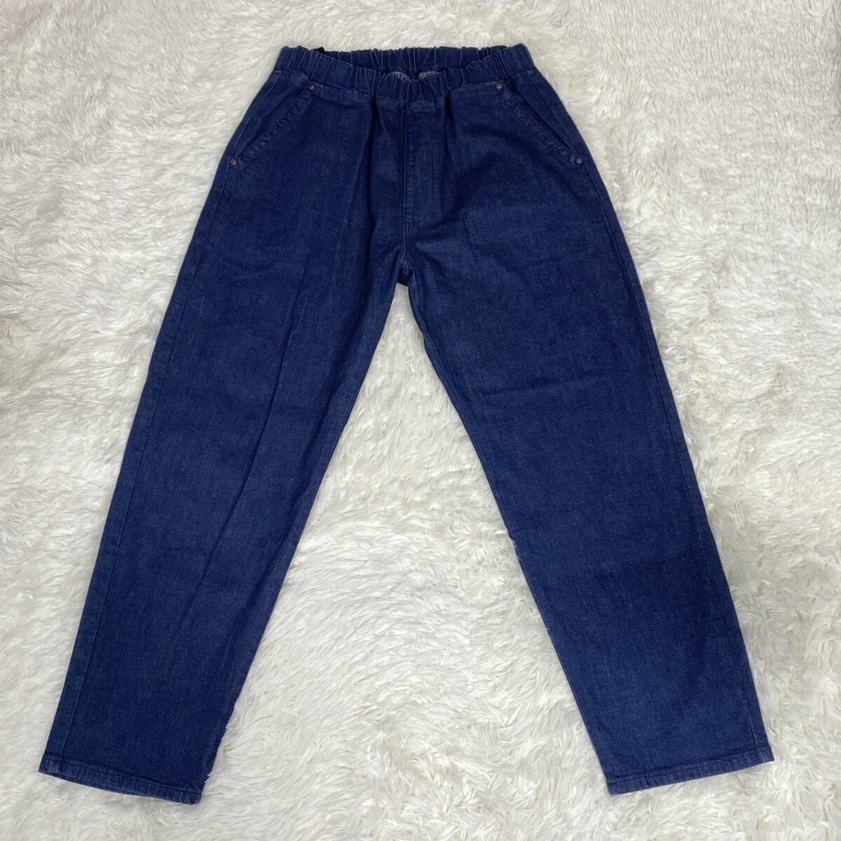 美品 Lee リー LM5807 イージーパンツ フリージー FLeeasy フリーサイズ LM5807 ストレッチパンツ STRECH ネイビー NAVY デニム DENIME_画像3