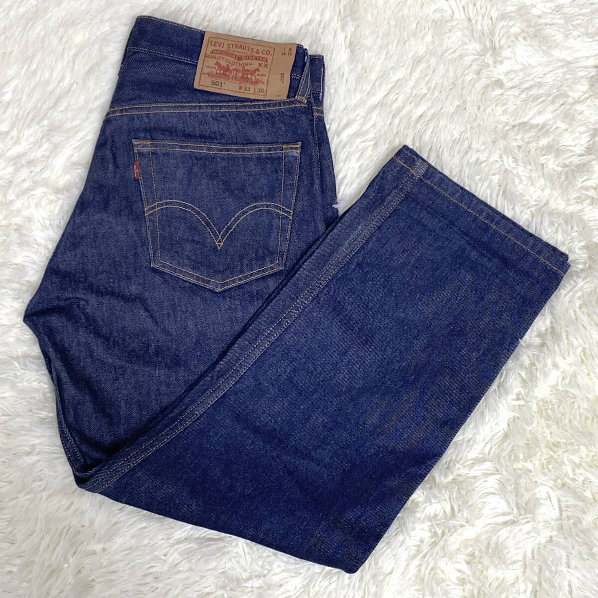 送料無料 良品 リーバイス Levi's 501 W33 メキシコ製 デニムパンツ ボタンフライ MEXICO 濃紺 ジーンズ 紙パッチ ジーパン アメカジ 古着_画像1