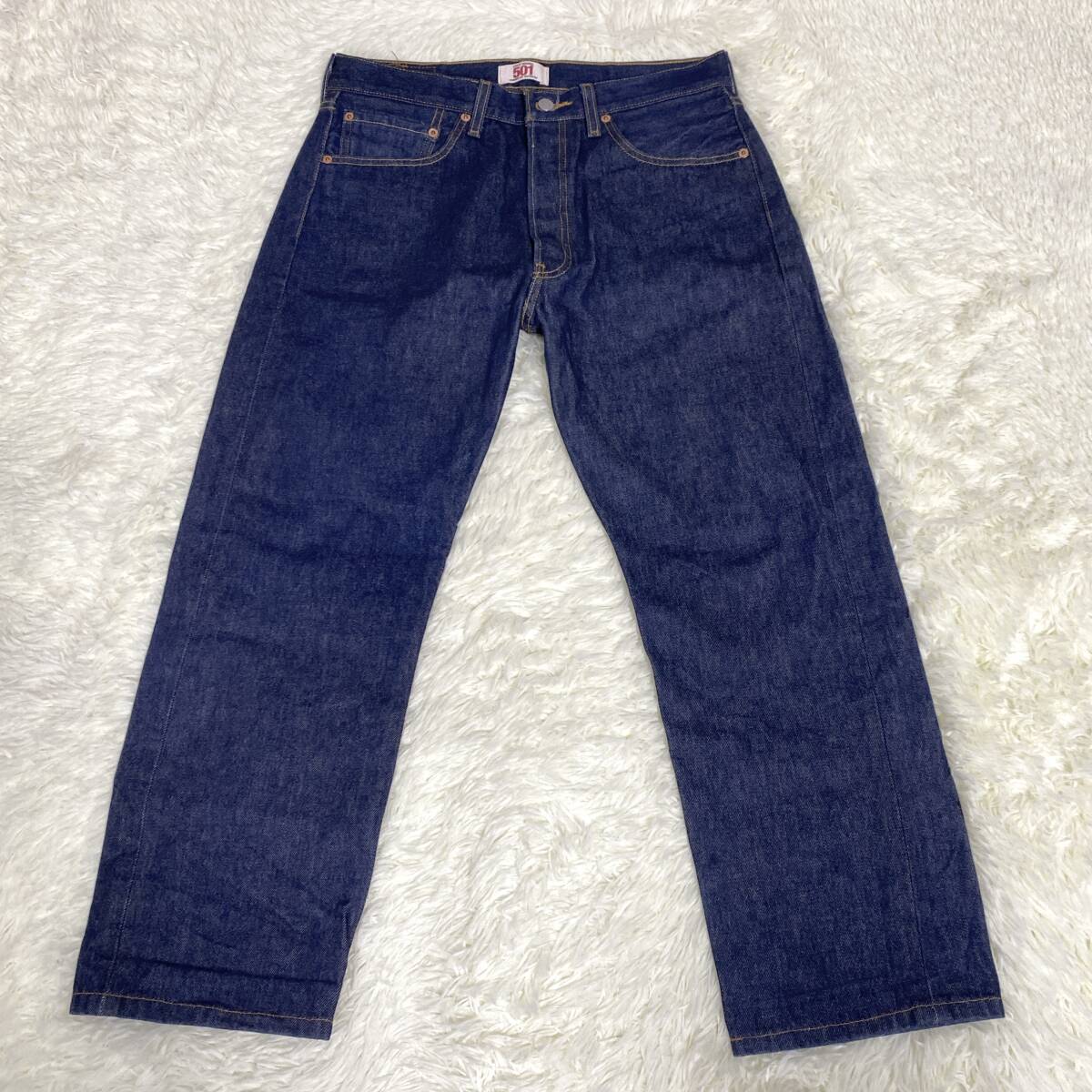 送料無料 良品 リーバイス Levi's 501 W33 メキシコ製 デニムパンツ ボタンフライ MEXICO 濃紺 ジーンズ 紙パッチ ジーパン アメカジ 古着_画像2