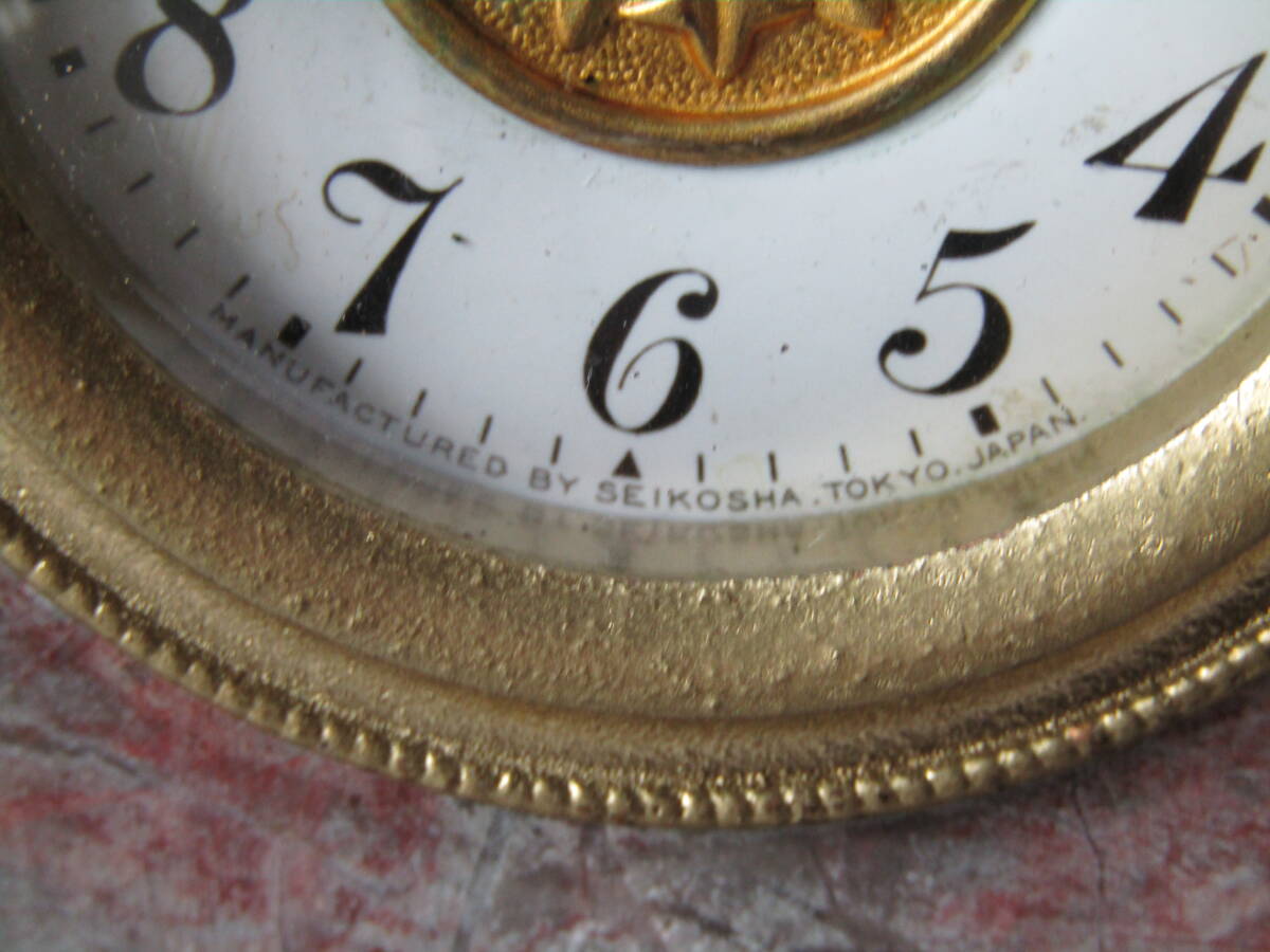 最高級 置き時計 Seikosha マーブル模様 宮型大理石 セイコー 精工舎 手巻きゼンマイ時計 注油 使用中 // 振り子時計_画像5