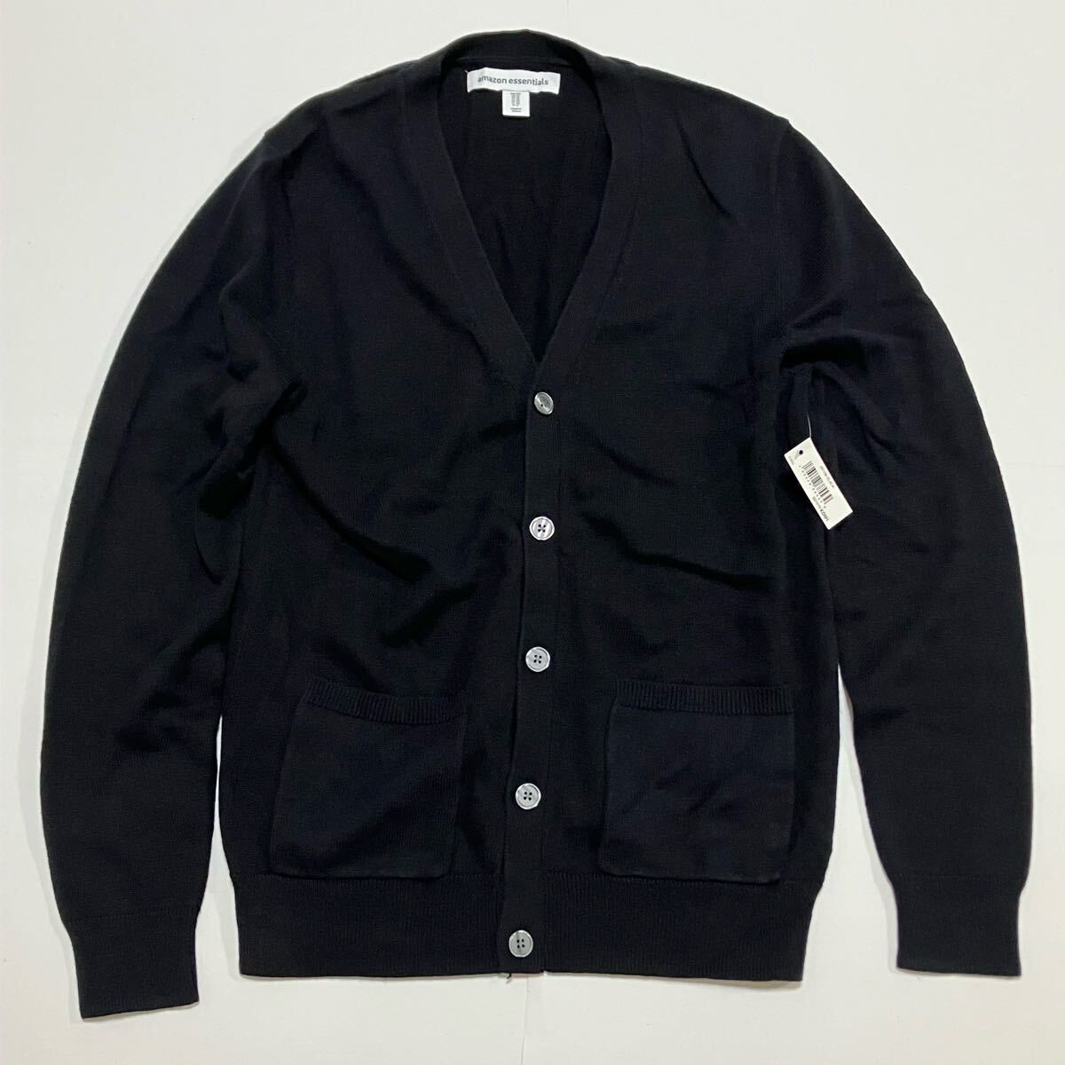未使用 タグ付 amazon essentials カーディガン ブラック S アマゾン プライベートブランド PB ニット セーター 長袖_画像1