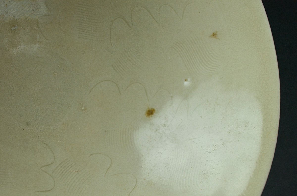 【YB】宋代青白磁陰刻鉢・碗・高台墨文字★中国古玩骨董の画像5