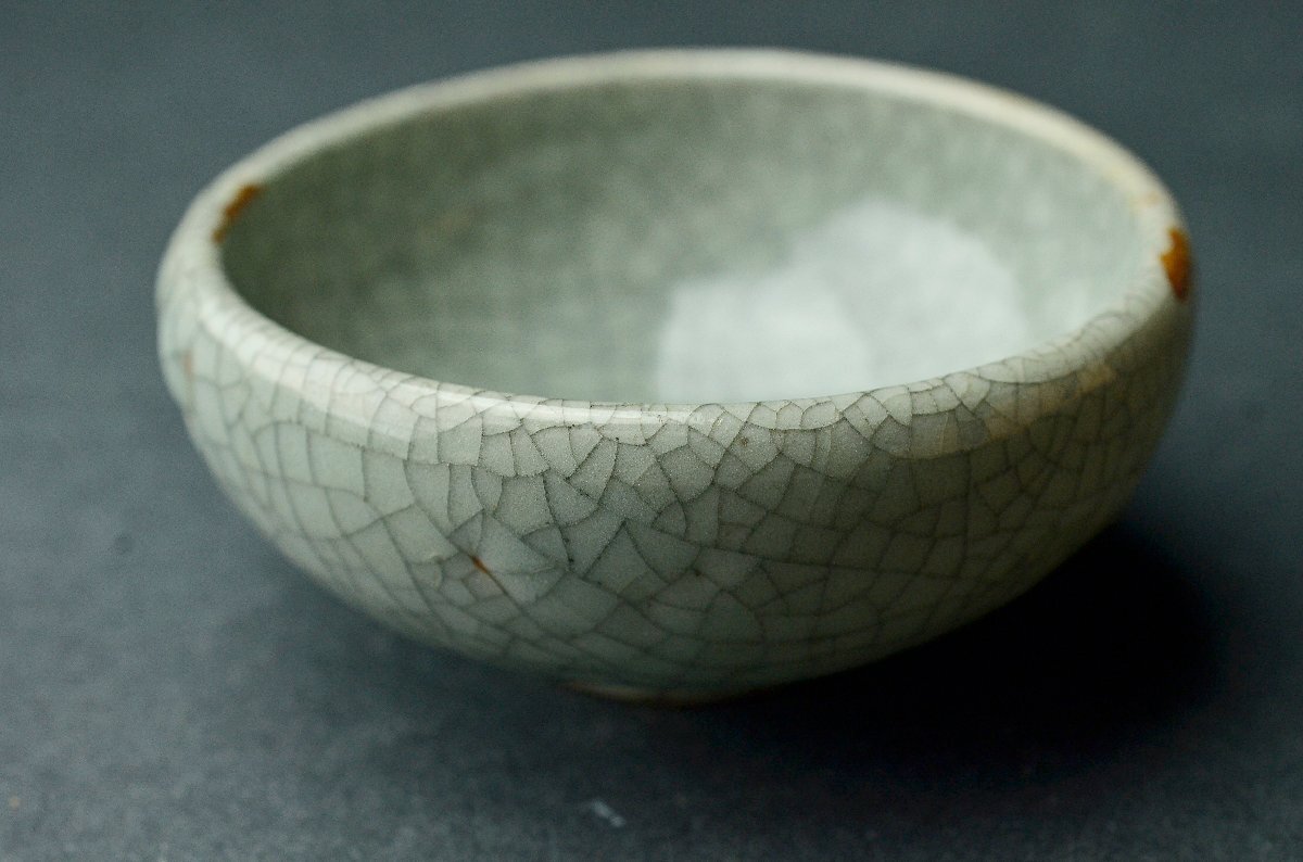 【YB】哥窯青磁杯・桐箱付属 ★中国酒器古玩骨董25Y985の画像5