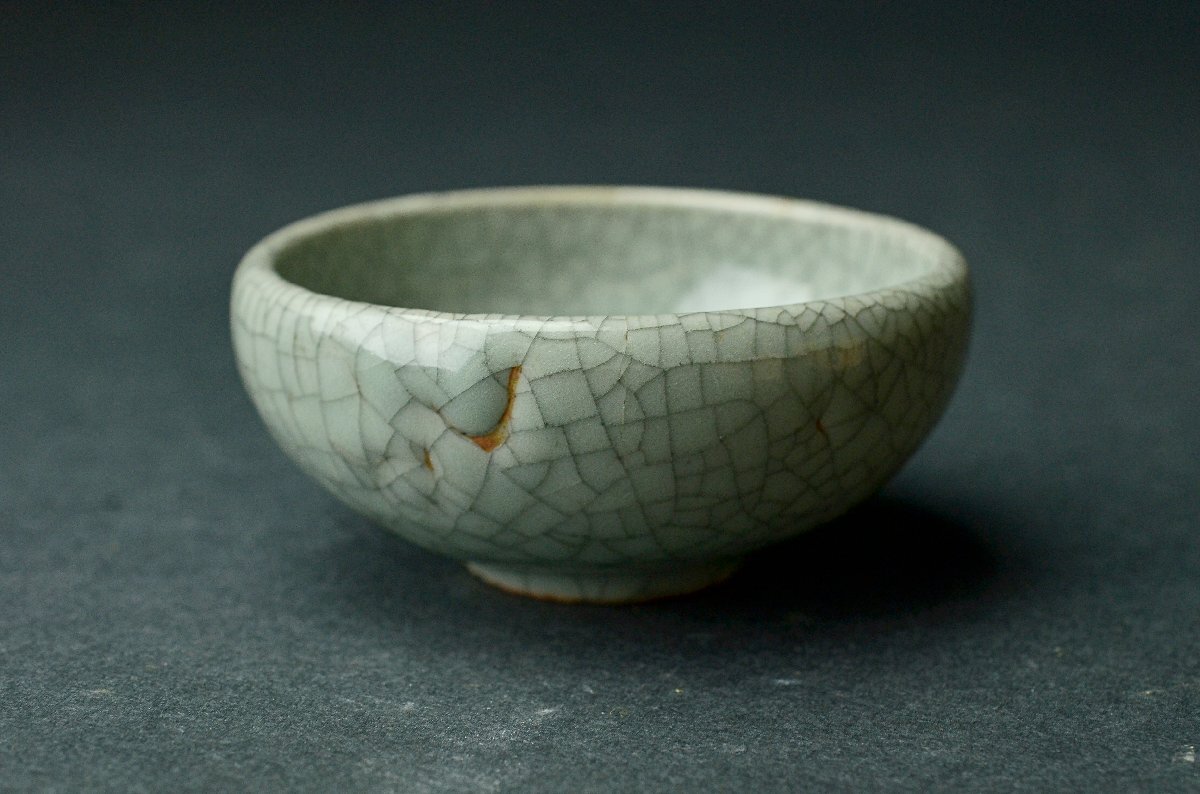 【YB】哥窯青磁杯・桐箱付属 ★中国酒器古玩骨董25Y985の画像4