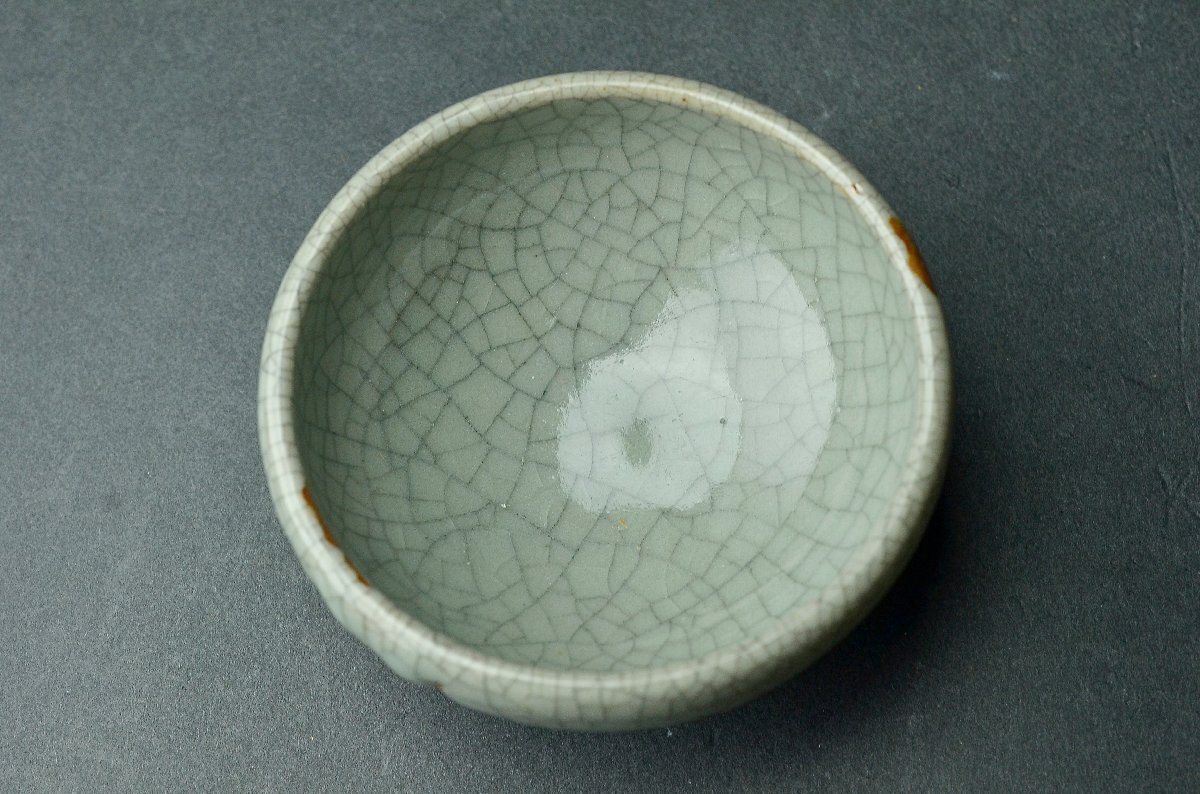 【YB】哥窯青磁杯・桐箱付属 ★中国酒器古玩骨董25Y985の画像6