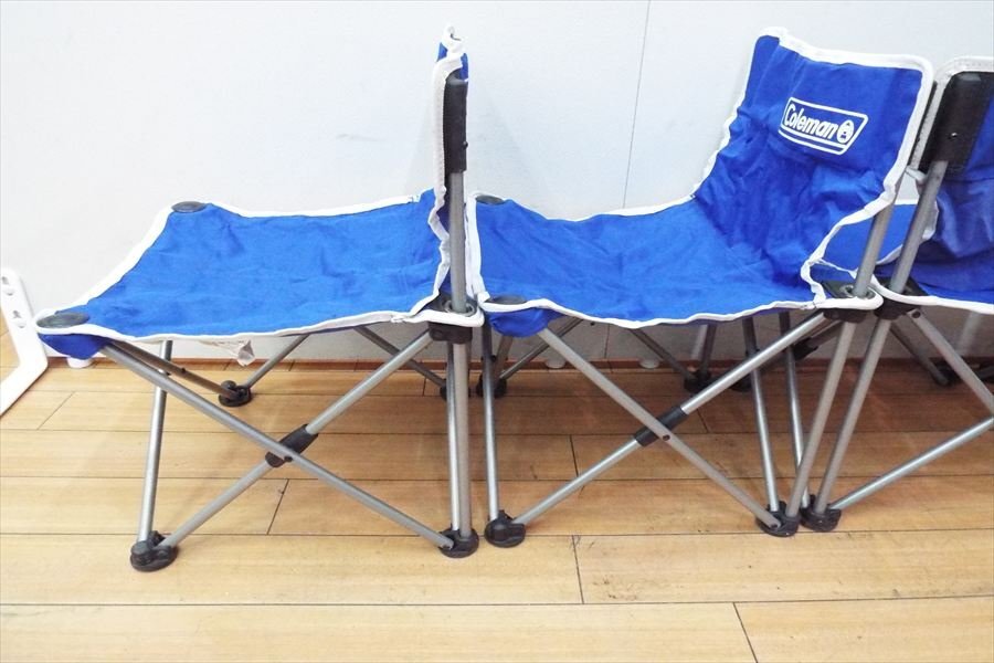 【07】Coleman コールマン Compact ChairII BLUE 4脚セット 椅子 中古 現状品 250902S8182_画像7