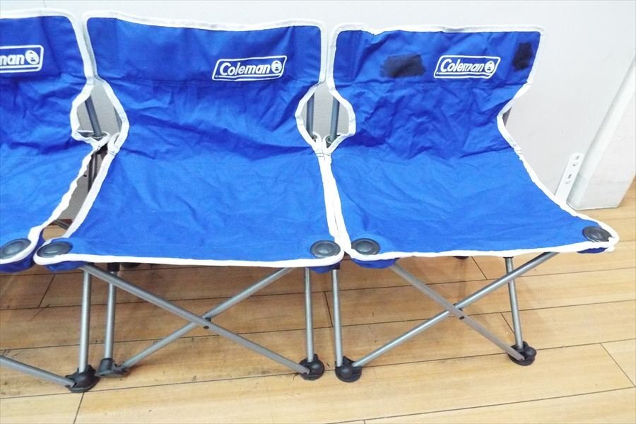 【07】Coleman コールマン Compact ChairII BLUE 4脚セット 椅子 中古 現状品 250902S8182_画像3