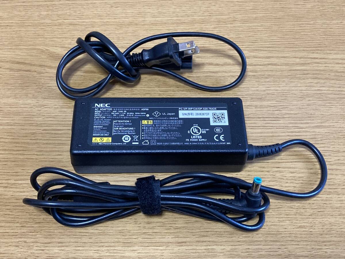 【中古/長期保管品】■NEC■ACアダプターADP90+電源コード■ADP-75SB EB■_画像1