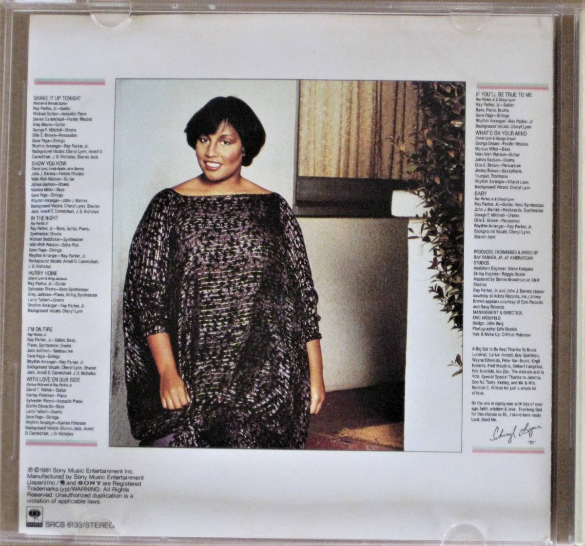CHERYL LYNN/シェリル・リン＜＜In The Night/イン・ザ・ナイト＞＞　国内盤　　_画像4