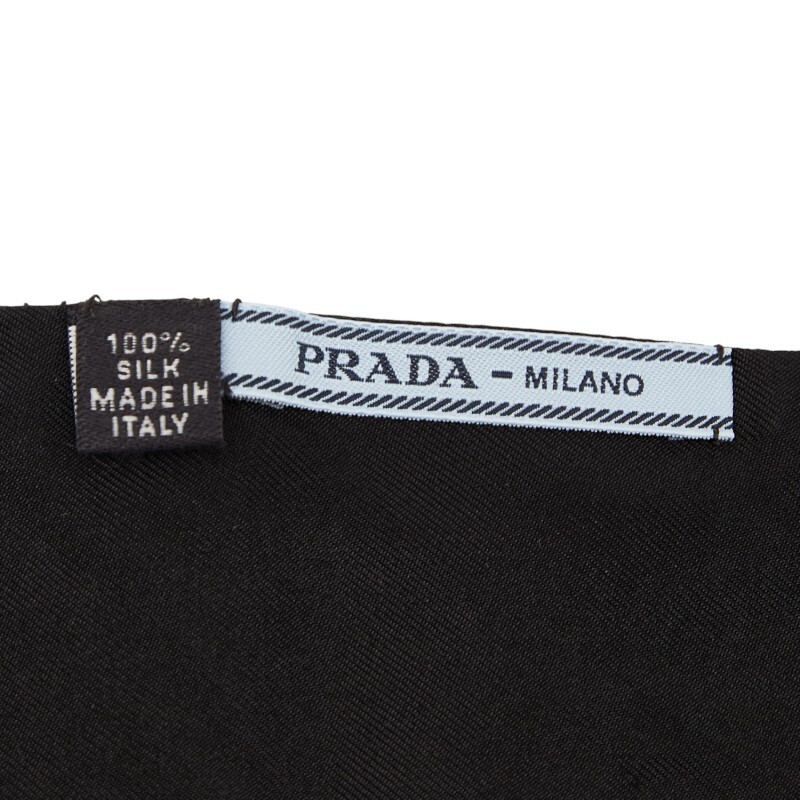  Prada общий рисунок обтягивающий шарф черный многоцветный шелк женский PRADA [ б/у ]