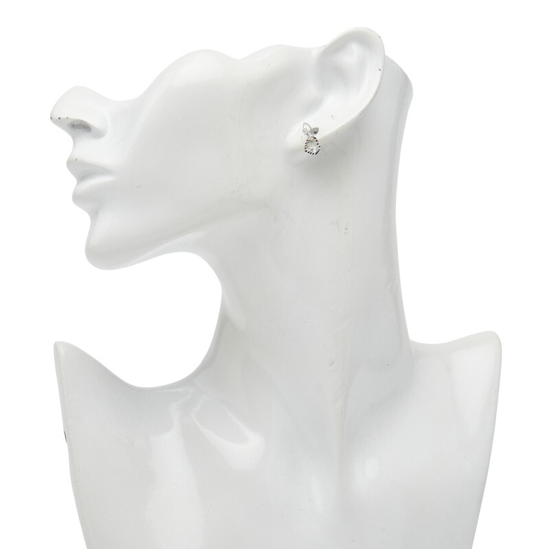 K14 ゴールド キュービックジルコニア ハート ピアス レディース 中古_画像5