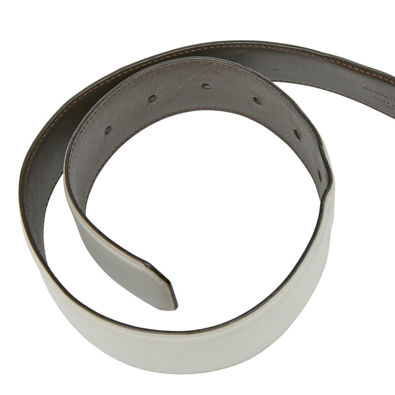  Salvatore Ferragamo ремень белый кожа женский Salvatore Ferragamo [ б/у ]