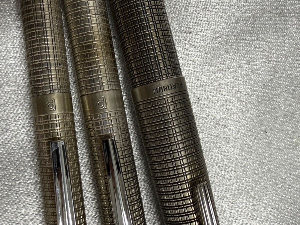Y25100909 プラチナ万年筆ペンセット 18KWG STERLING SILVER シルバー 925 万年筆 ボールペン シャープペンシル PLATINUM ケース付 刻印 _画像6