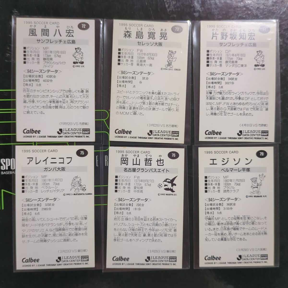 1995　calbee　Jリーグ　30枚セット（B）片野坂知宏　森島寛晃　風間八宏　藤田俊哉　前川和也　服部年宏　三浦泰年　森山佳郎_画像10