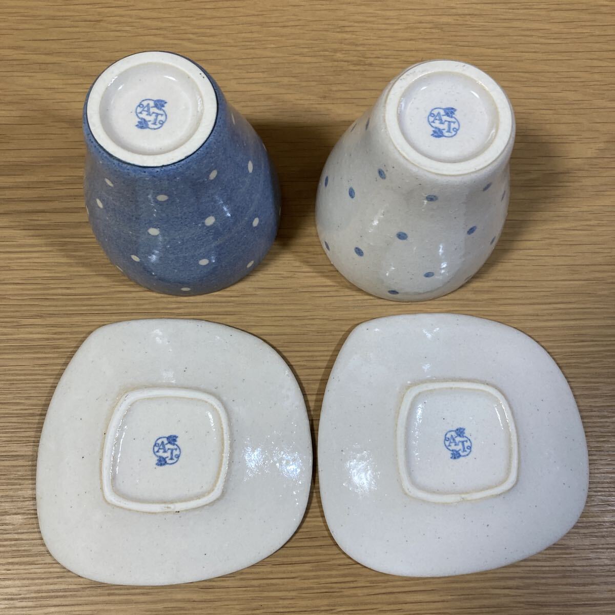 ▼ アフタヌーンティー≪カップ 2個 小皿 2枚≫陶器製 AFTERNOON TEA タンブラー 水玉_画像3
