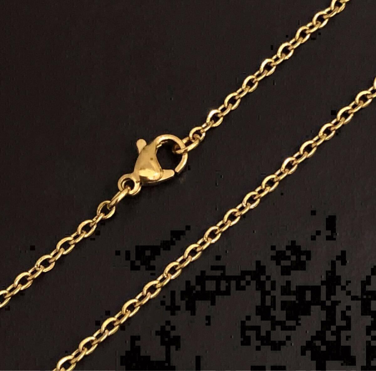 1本　ステンレス　コイン　ネックレス　チェーン　ゴールド　50cm_画像4