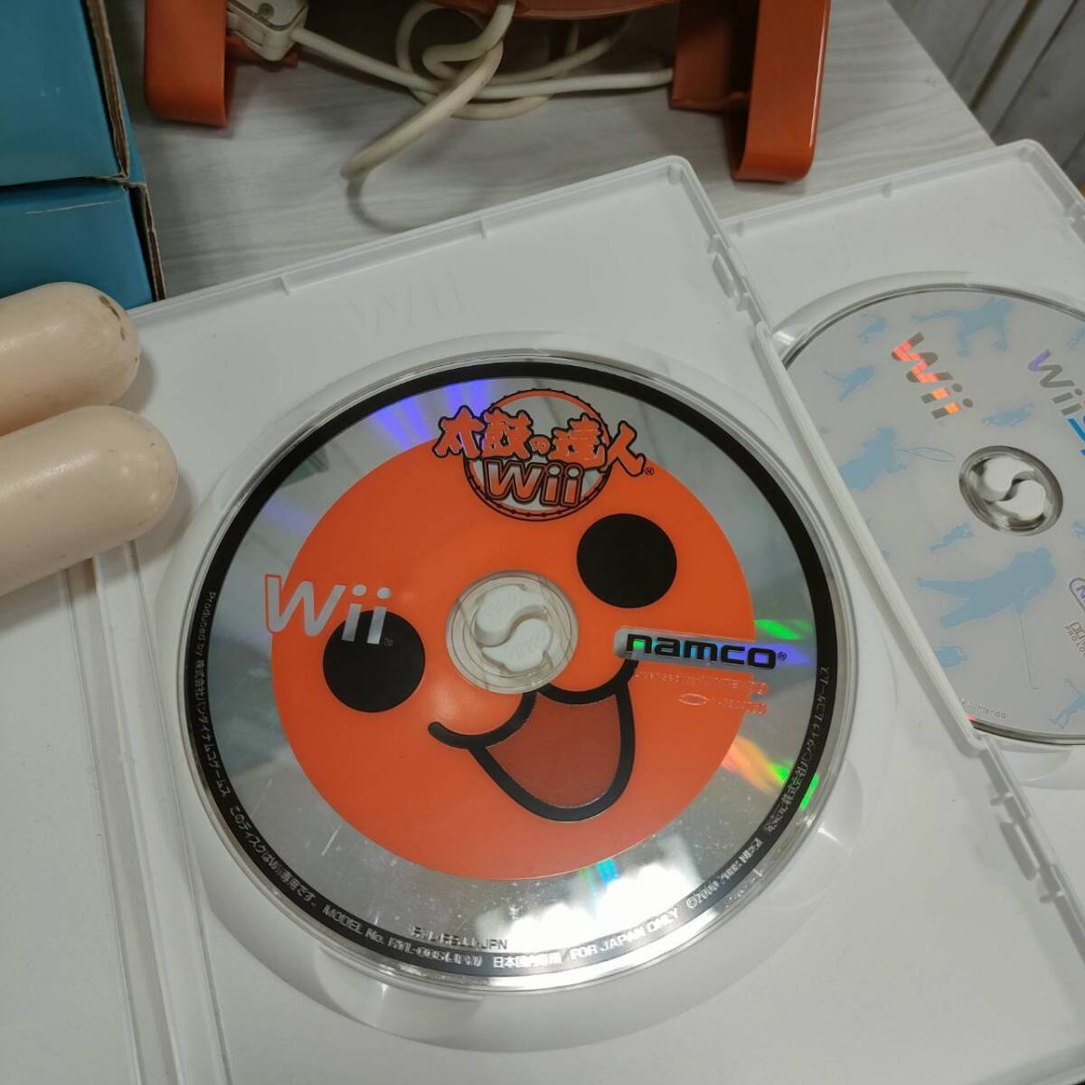 任天堂・WII本体・太鼓の達人・ソフト2点・通電のみ確認済【25712】_画像5