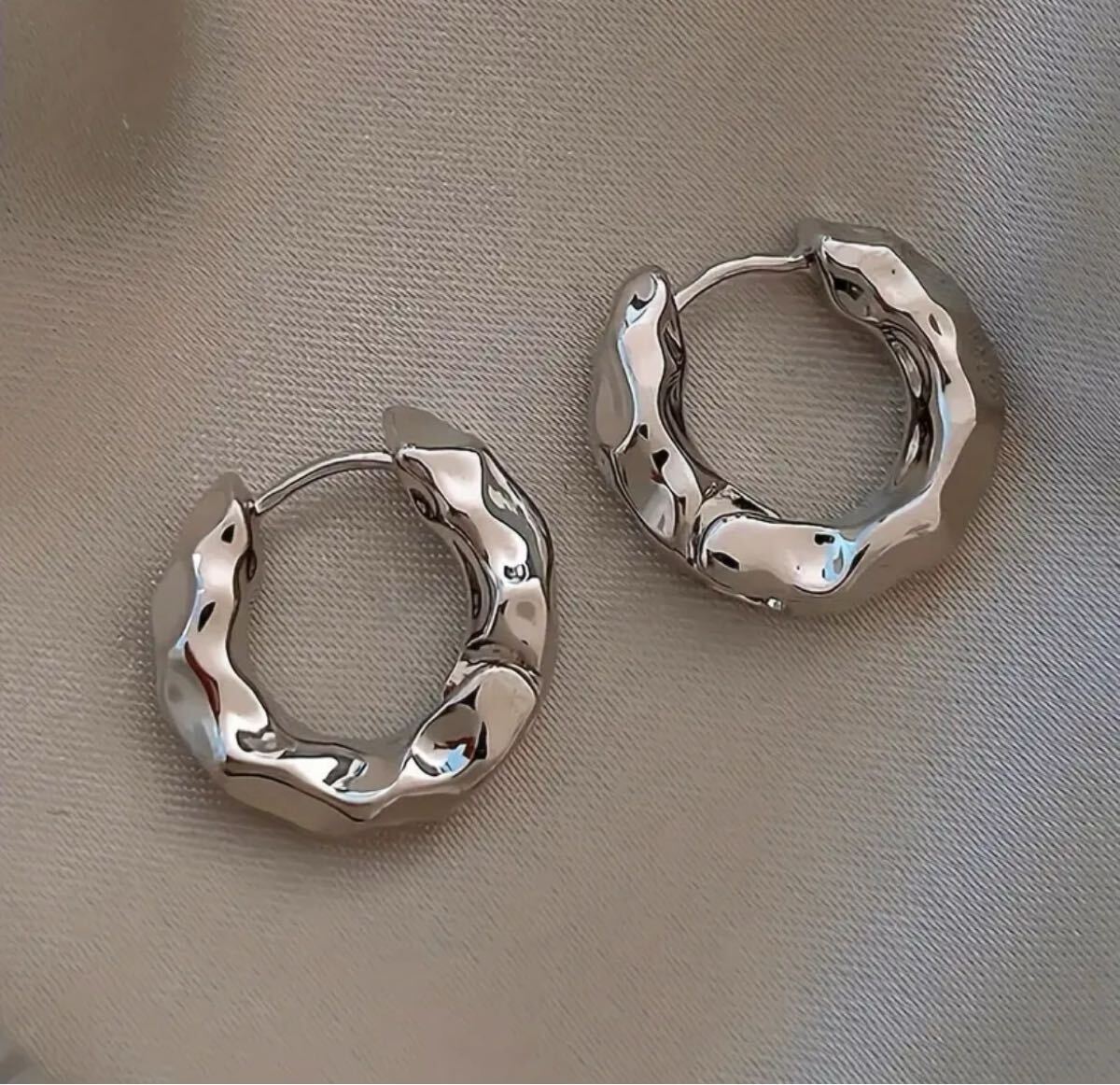 フープピアス シルバー ピアス 両耳_画像1