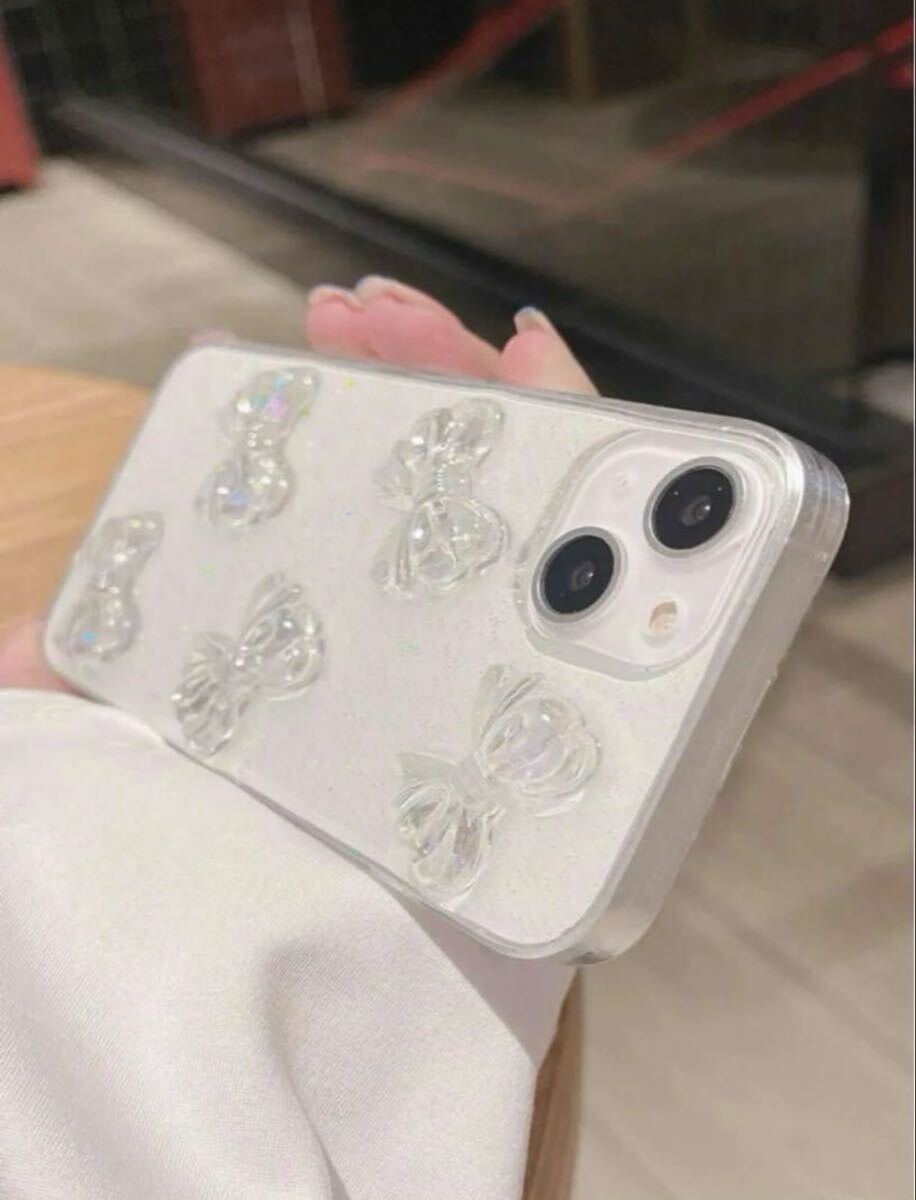 iPhoneケース リボン 透明 クリアケース スマホケース ワンホン_画像4