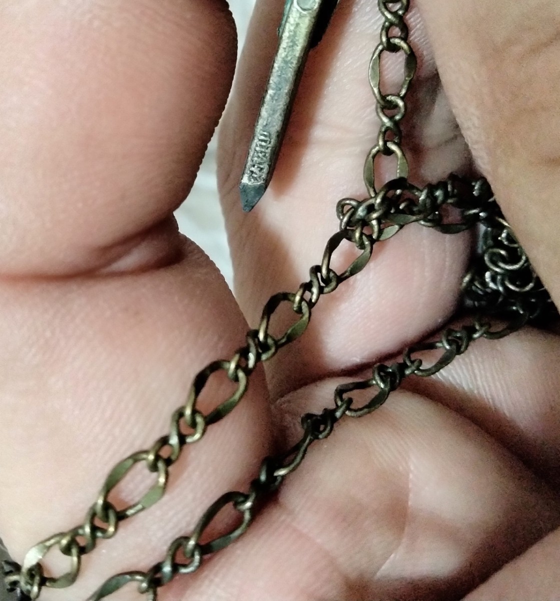 ビンテージネックレス レトロ アンティーク キリスト ジーザス クロス 磔刑 フリーメイソン 箱付 イタリア製 ITALY_画像7