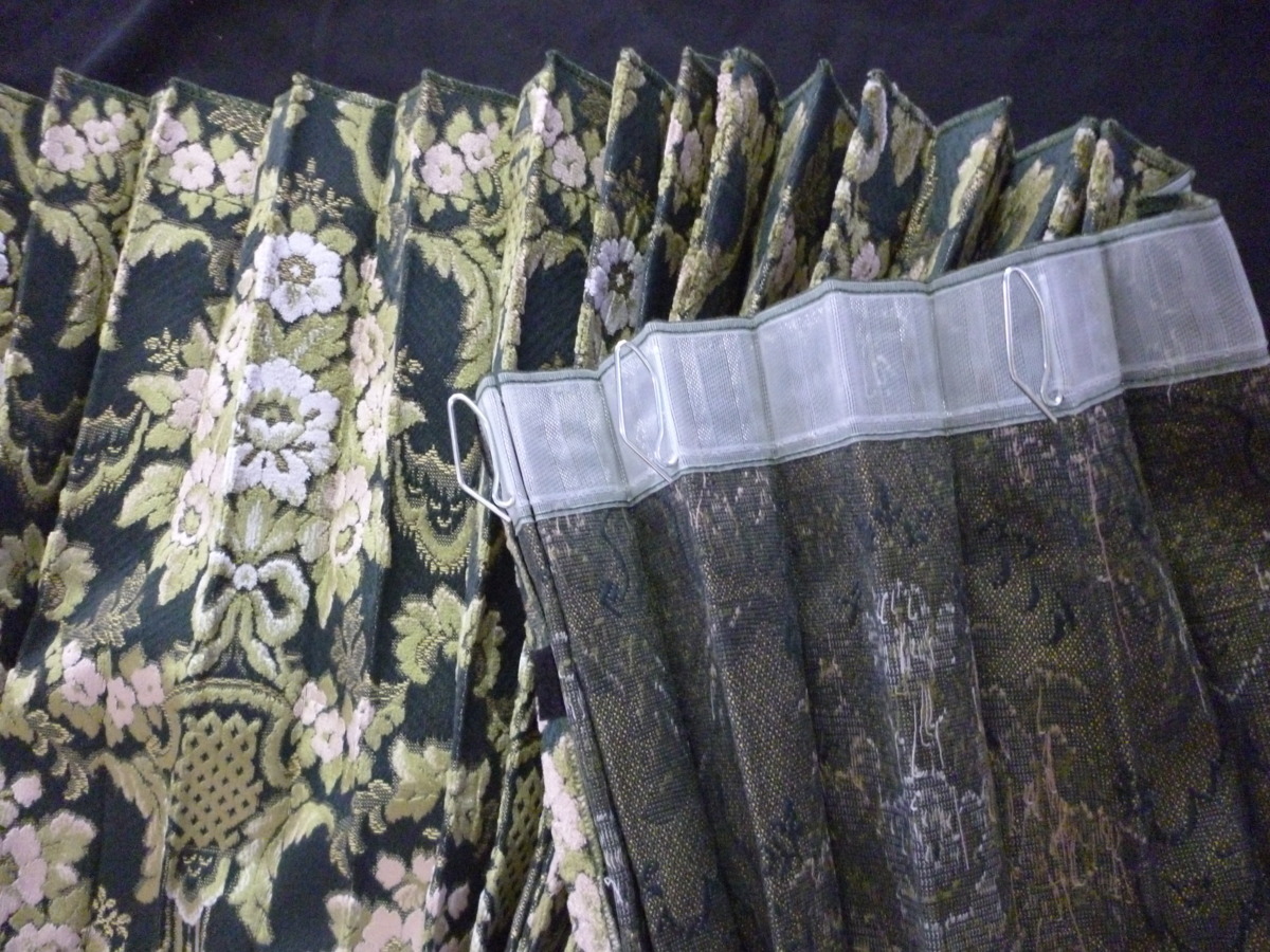 ［花かご］アコーディオン式仮眠カーテン　グリーン_画像2