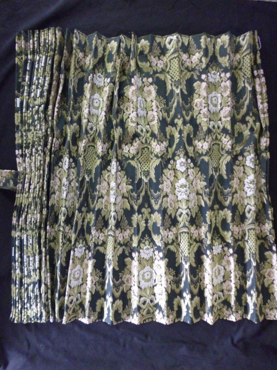 ［花かご］アコーディオン式仮眠カーテン　グリーン_画像1