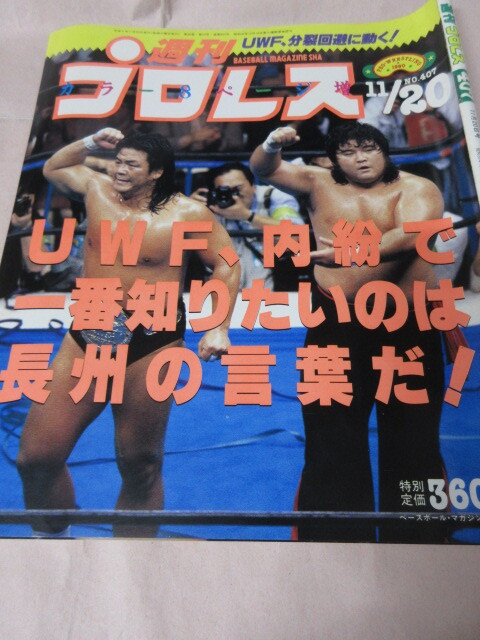 「週刊プロレス　NO.407　1990．11／20」前田告発　シン新日復活　ベースボールマガジン社_画像1