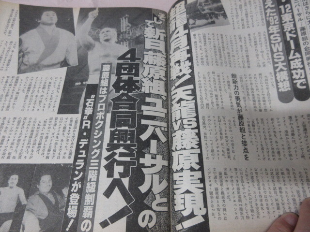 「週刊ゴング NO.392 1992.1/2」天龍対ホーガン 藤原対維新力 Dキッド引退グラフ ウルティモ マスカラス 日本スポーツ出版_画像6