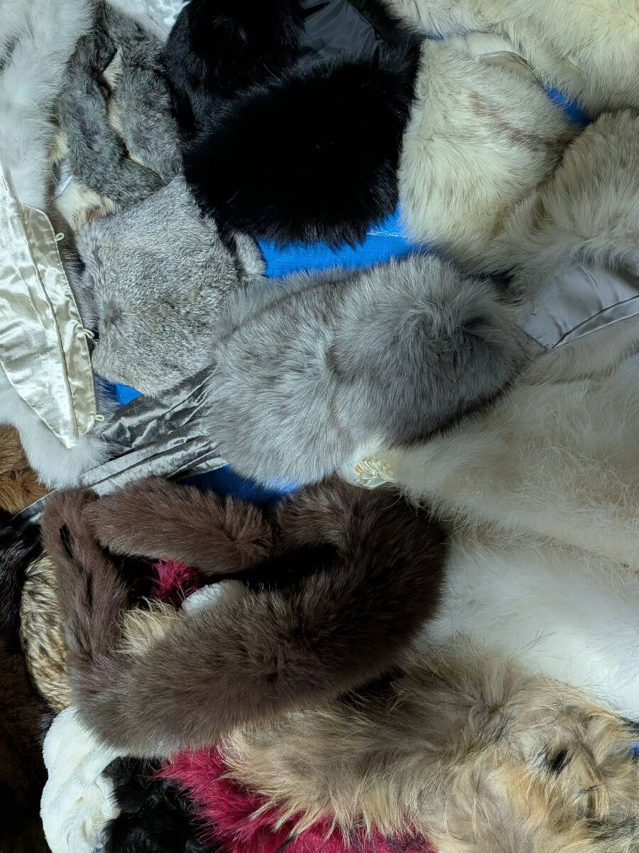 【No-8】■1円~売り切り■毛皮の卸売り■フリマ出品■リアルファー■マフラー・ショール(材料用含)等小物■複数点セット_画像8