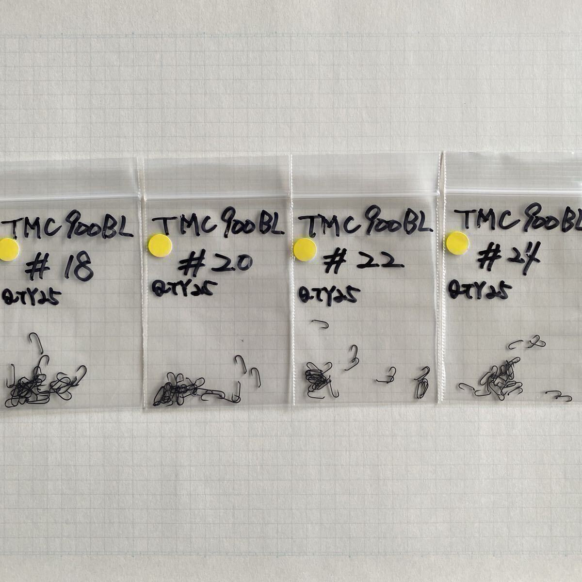 ティムコ　TIEMCO　TMC900BL　＃18 ＃20 #22 #24　QTY25　フライフック　タイイングマテリアル　スタンダードフック　絶版品　1本／10円③_画像1