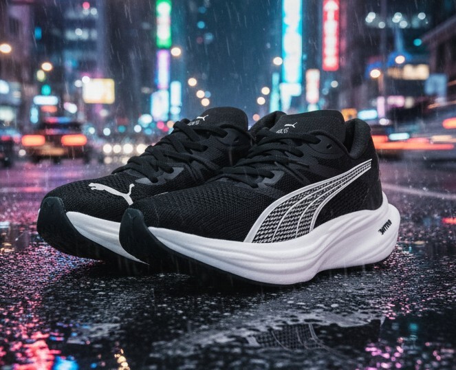 KPK12★2025年モデル★サンプル品★PUMA★プーマ★ディヴィエイトニトロ 3ランニングシューズ★27.0/BK_画像1