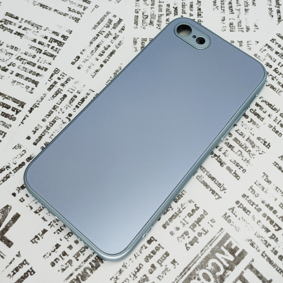 iPhone 7/8/SE ガラス背面シリコンケース [25]スカイブルー (1)_画像1