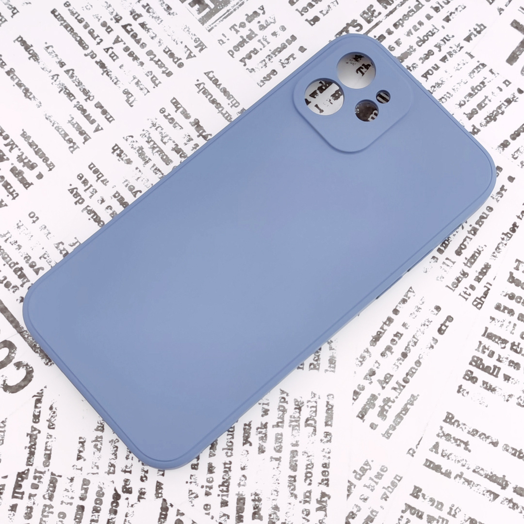 iPhone 12 シリコンケース [03] アッシュブルー (3)_画像1