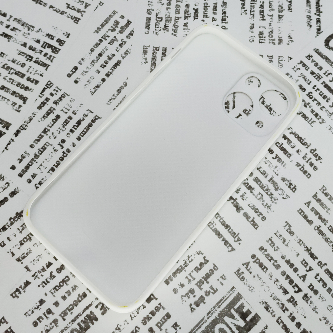 iPhone 13mini стекло задняя сторона силиконовый чехол [24] белый (3)