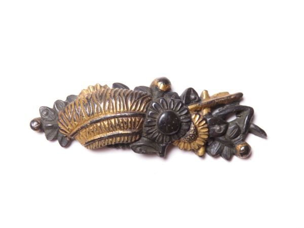 [12195] Edo ~ Meiji оригинал меч принадлежности красный медь хризантема гравировка глаз .( первый товар * покупка товар )