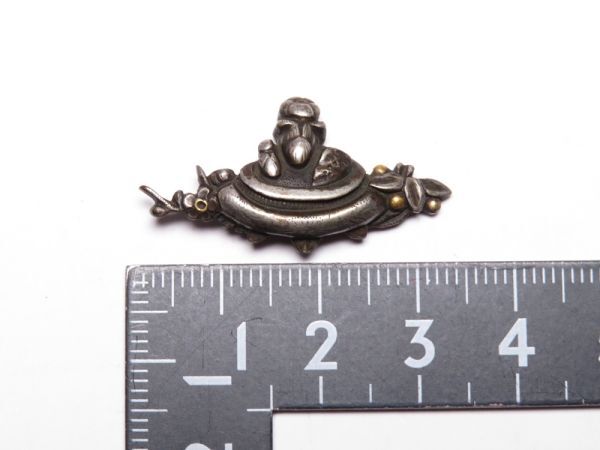 [12204] Edo ~ Meiji оригинал меч принадлежности бонсай горшок серебряный металлические принадлежности ( первый товар * покупка товар )