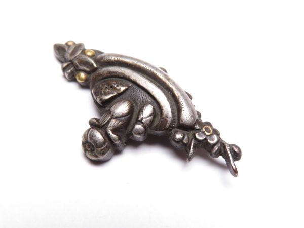 [12204] Edo ~ Meiji оригинал меч принадлежности бонсай горшок серебряный металлические принадлежности ( первый товар * покупка товар )