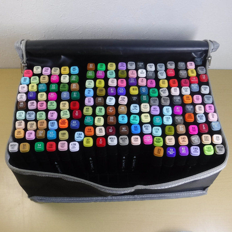 マーカーペン 168色 イラスト 漫画 コミック カラーペン アルコール 油性 コピック 太書き 細書き_画像9