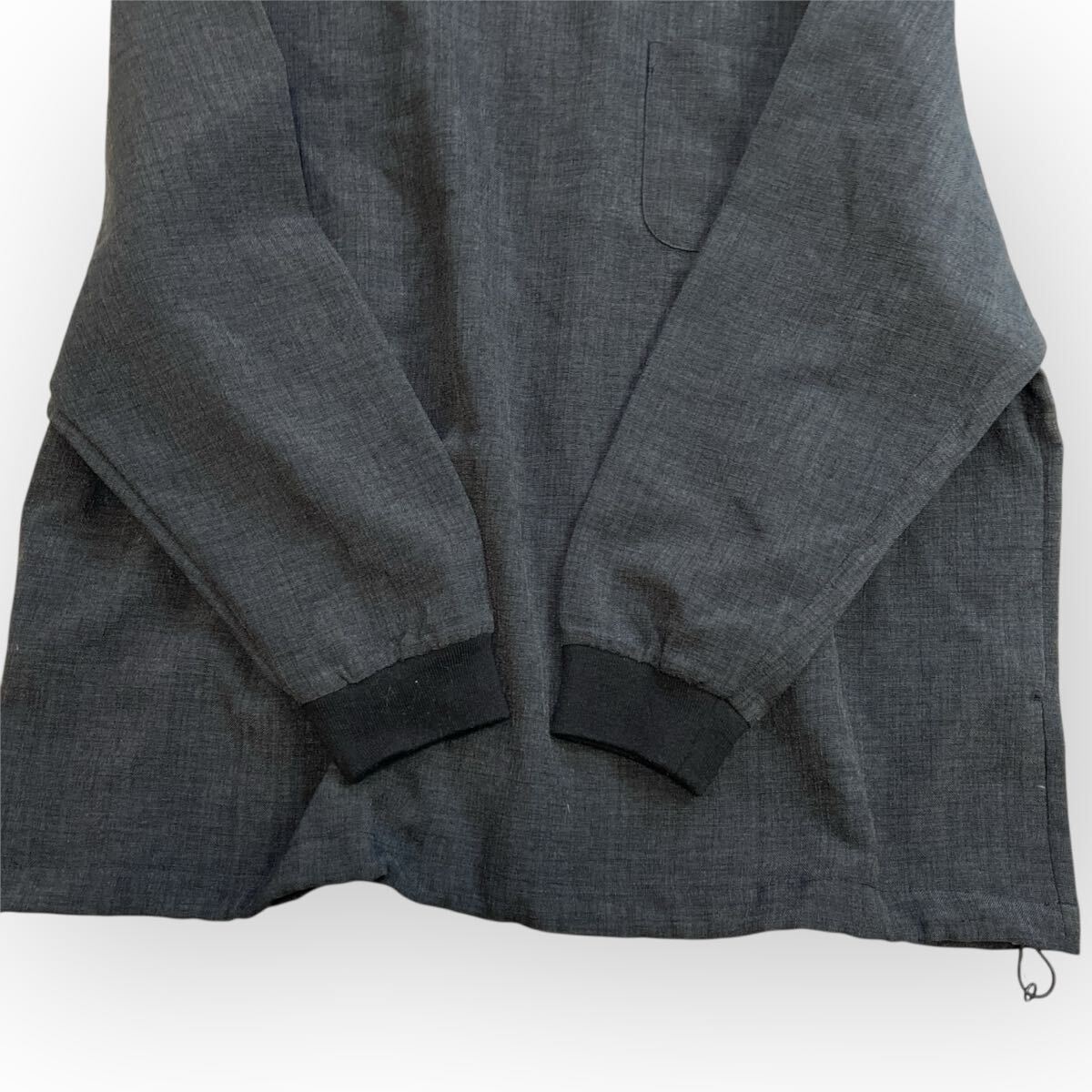 SHIPS any シップスエニィ メランジオックス スピンドル ポケット Tシャツ クルーネック 長袖Tシャツ ダークグレー メンズL_画像5